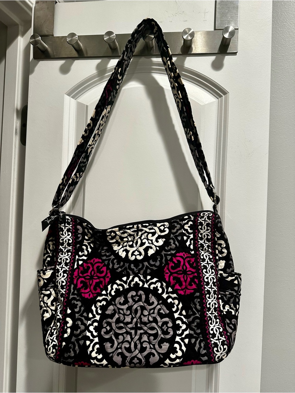 Vera Bradley Laura Shoulder Bag Canterberry Magenta Quilted Cotton Purse Retired